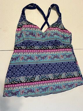 Sweet Escape Size 12 Floral Tankini Swim Top EUC